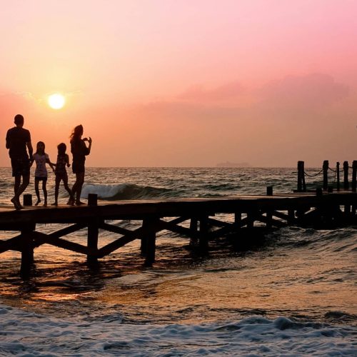 Family Travel Sunset