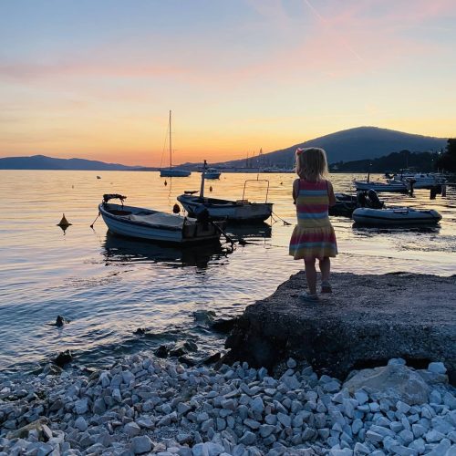 suneset and boats croatia